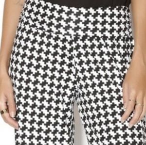 Women's Mud Pie Palazzo High Waist Pants Houndstooth Black/ White  Size S